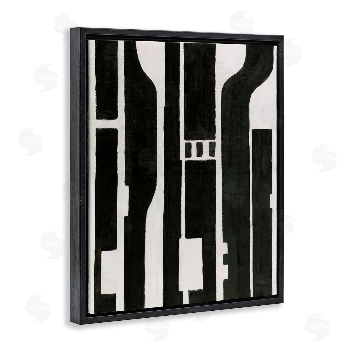 Wellington Studio Circuit Abstract Composition Black Floating Frame Canvas Wall Art Print