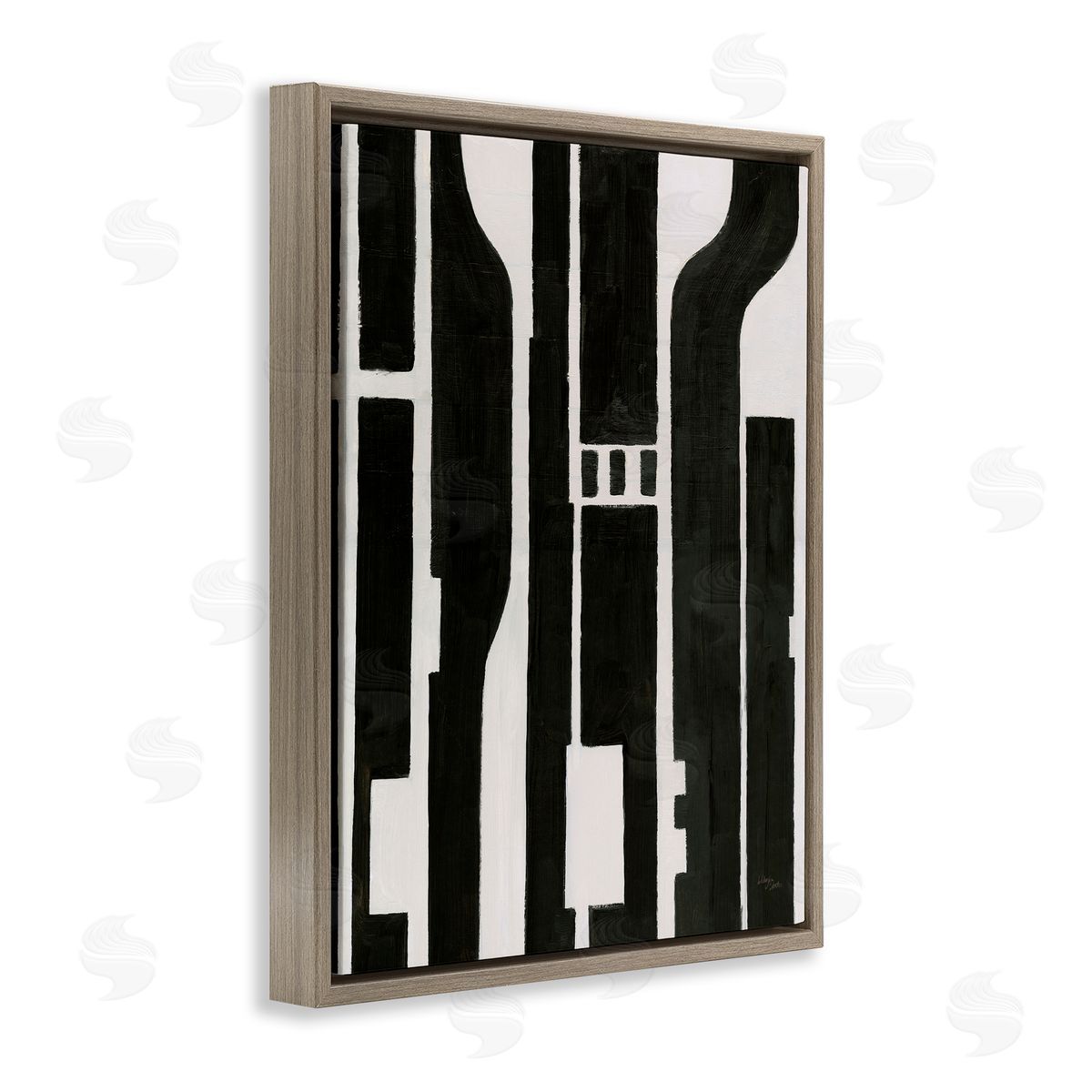 Wellington Studio Circuit Abstract Composition Brown Floating Frame Canvas Wall Art Print