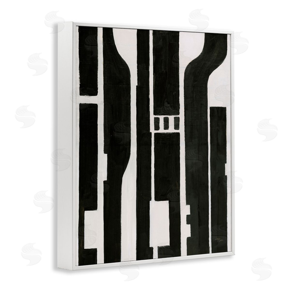 Wellington Studio Circuit Abstract Composition White Framed Giclee Wall Art Print