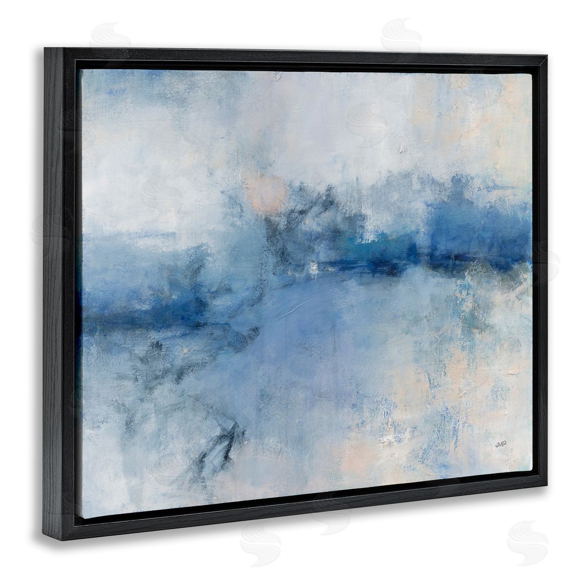 Julia Purinton Blue Seaside Impressions Black Floating Frame Canvas Wall Art Print