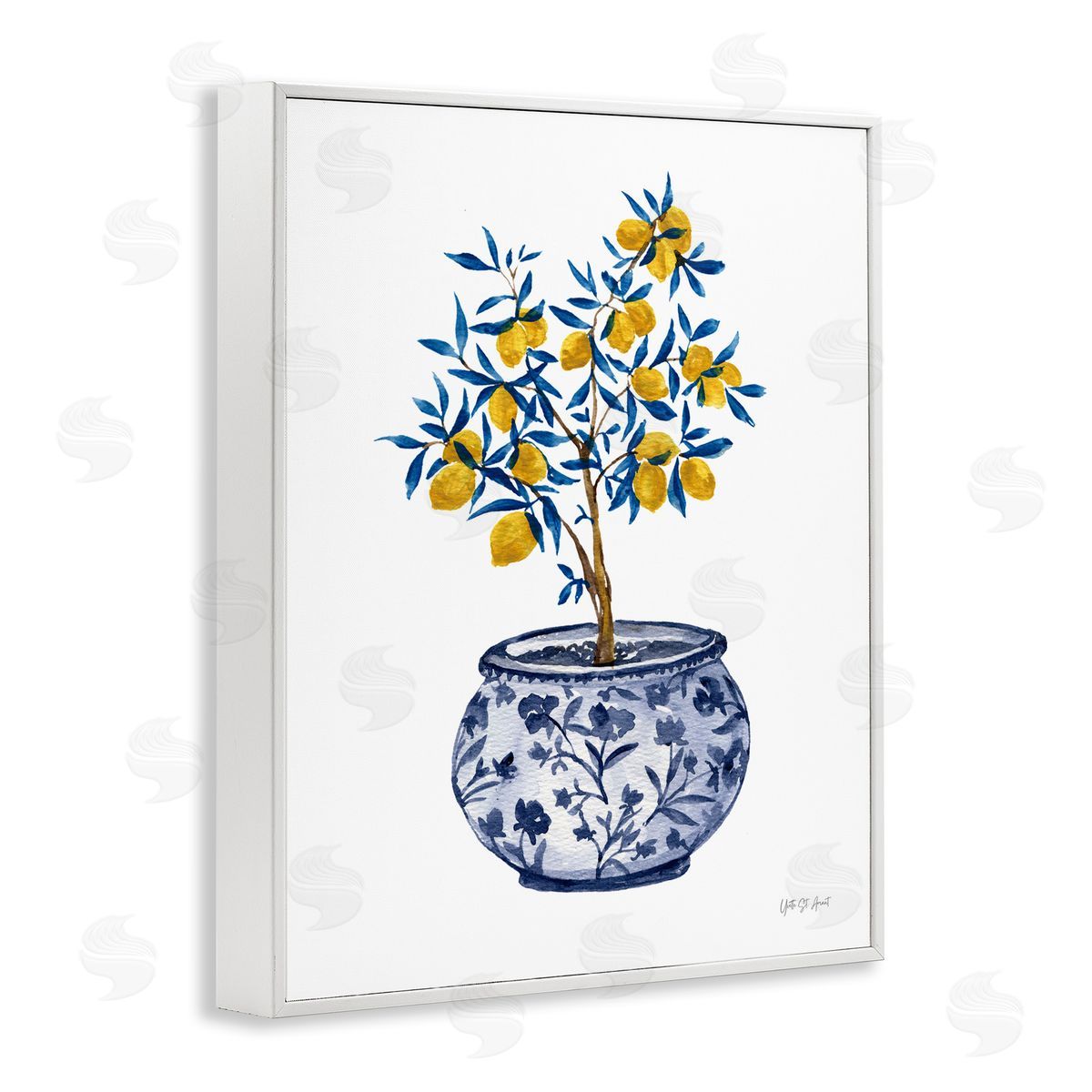 Yvette St. Amant Lemon Tree in Chinoiserie White Framed Giclee Wall Art Print