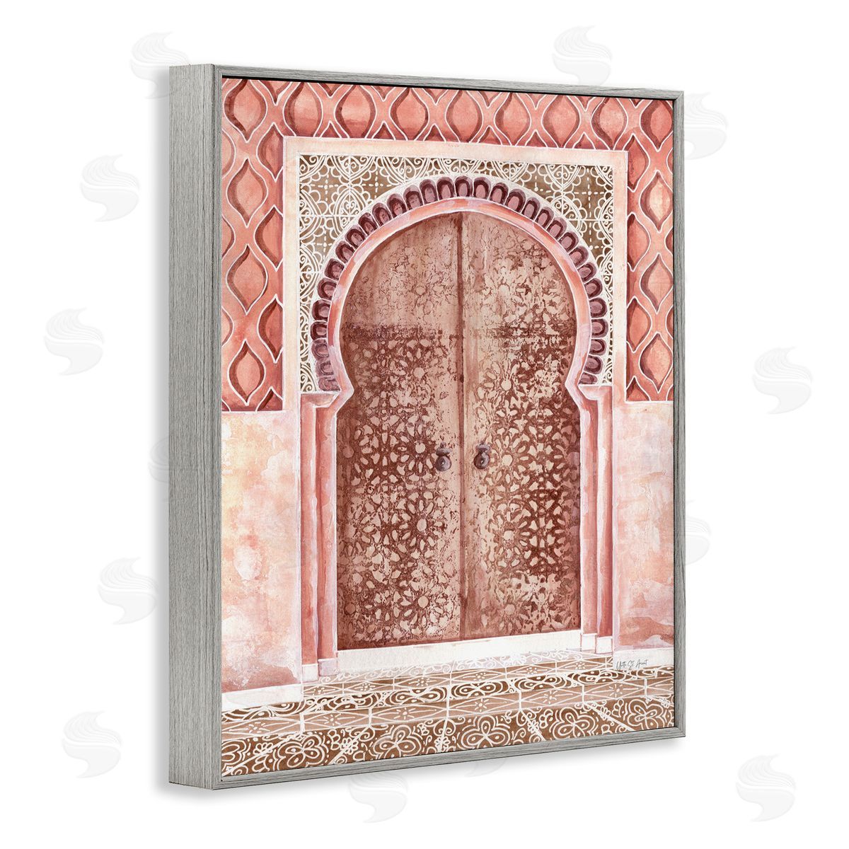 Yvette St. Amant Moroccan Entrance Architecture Gray Framed Giclee Wall Art Print