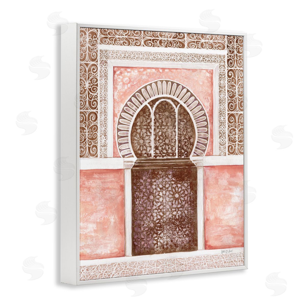 Yvette St. Amant Moroccan Tiled Alcove White Framed Giclee Wall Art Print