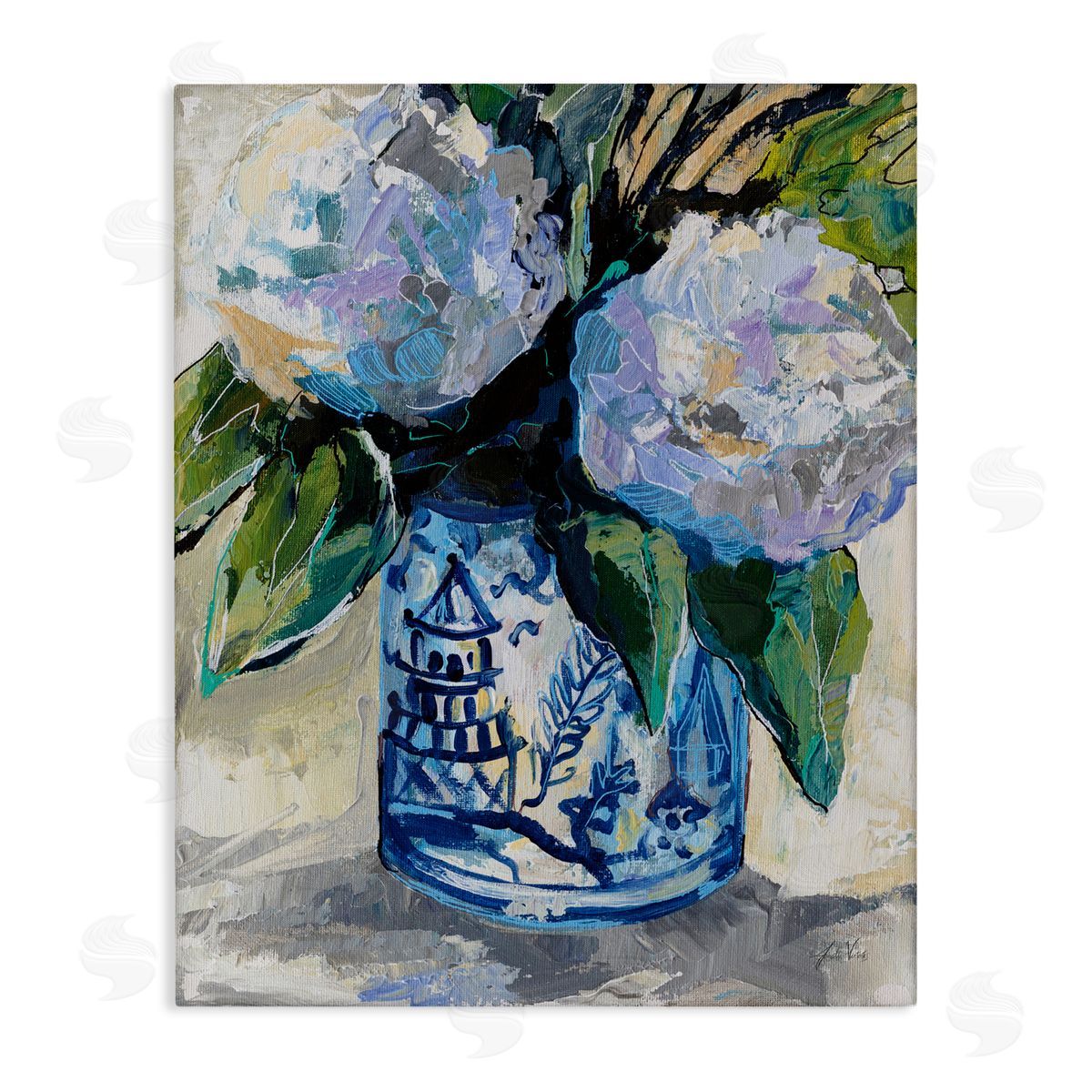 Jeanette Vertentes August Blooming Bouquet Canvas Wall Art Print