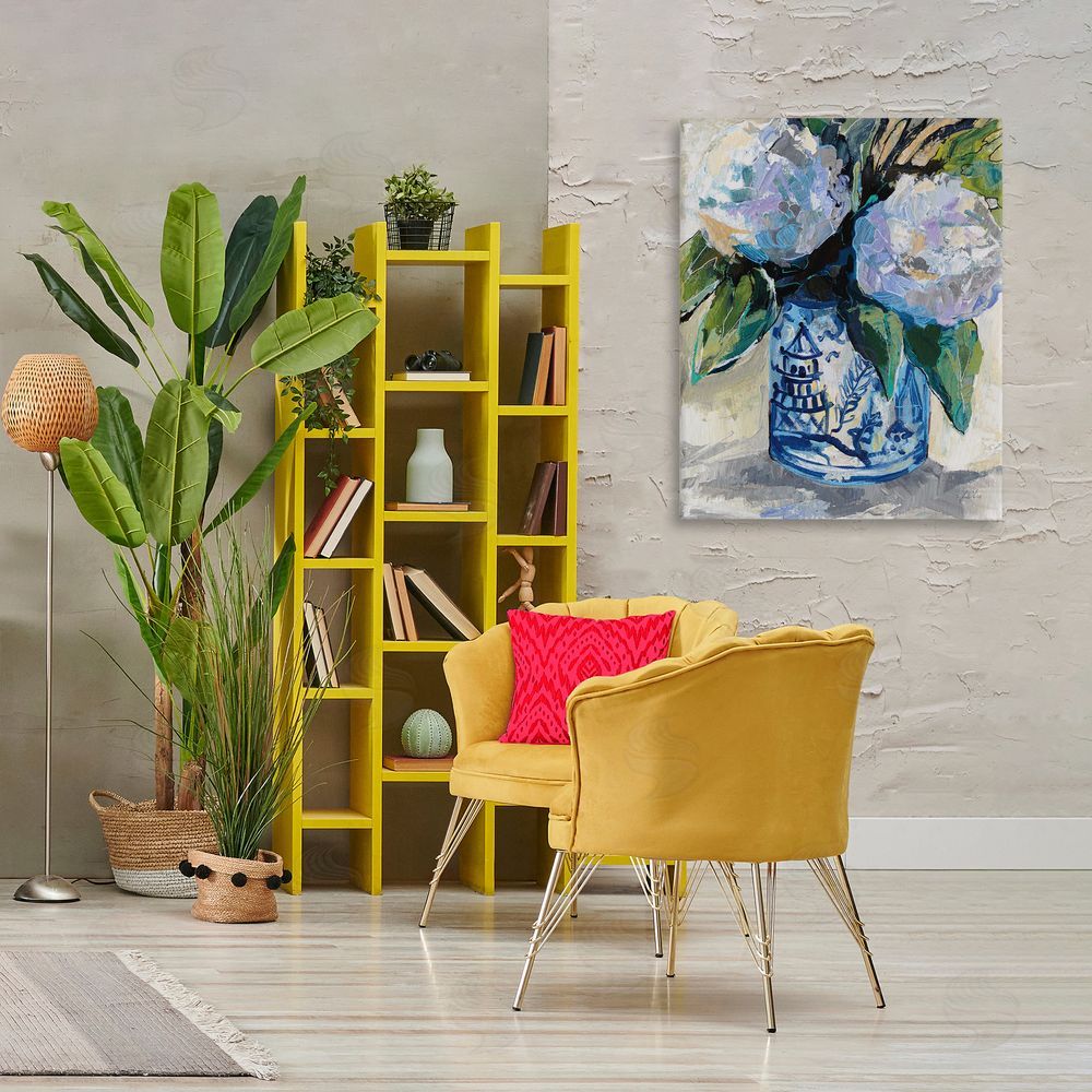 Jeanette Vertentes August Blooming Bouquet Canvas Wall Art Print in Room