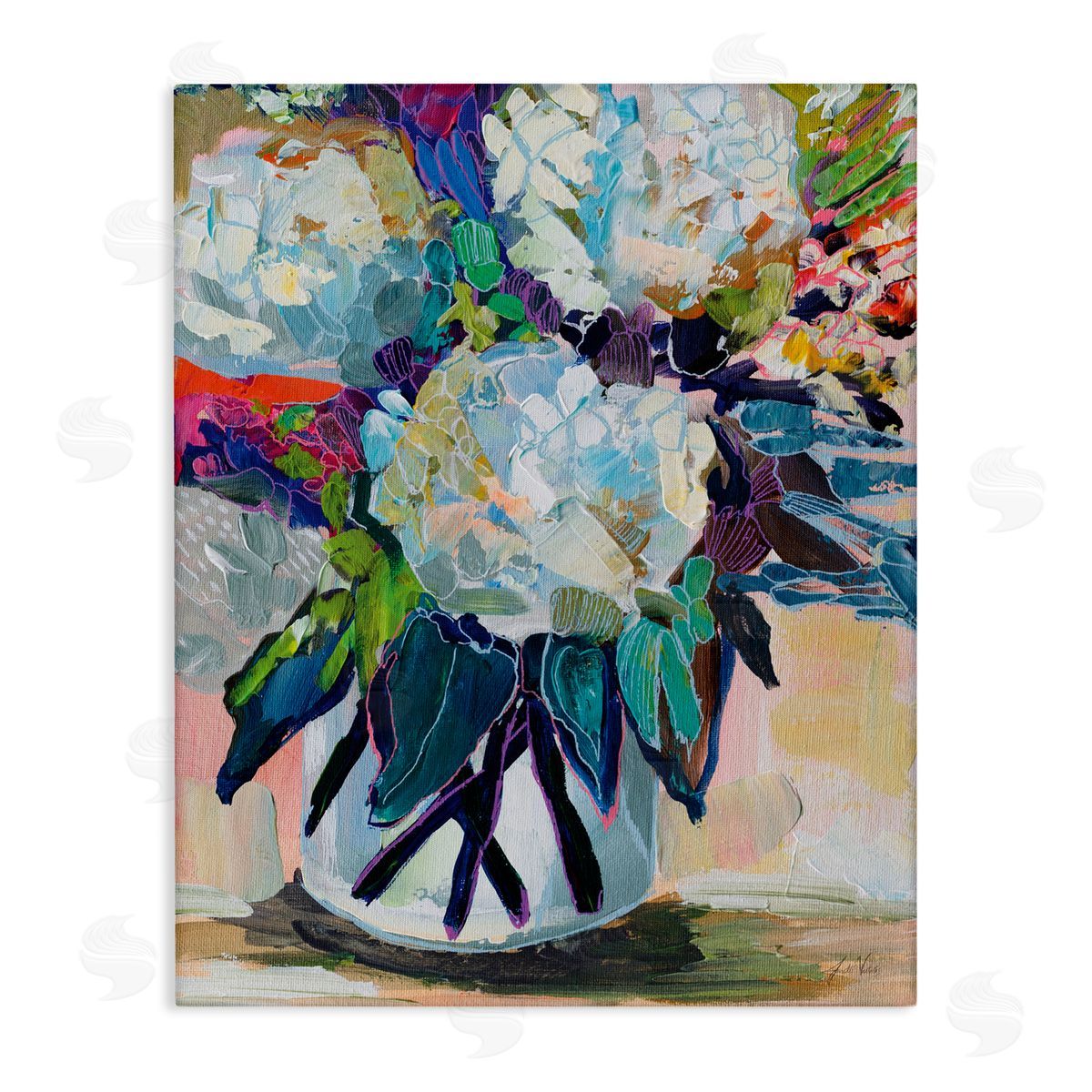 Jeanette Vertentes Summer Blooming Bouquet Canvas Wall Art Print