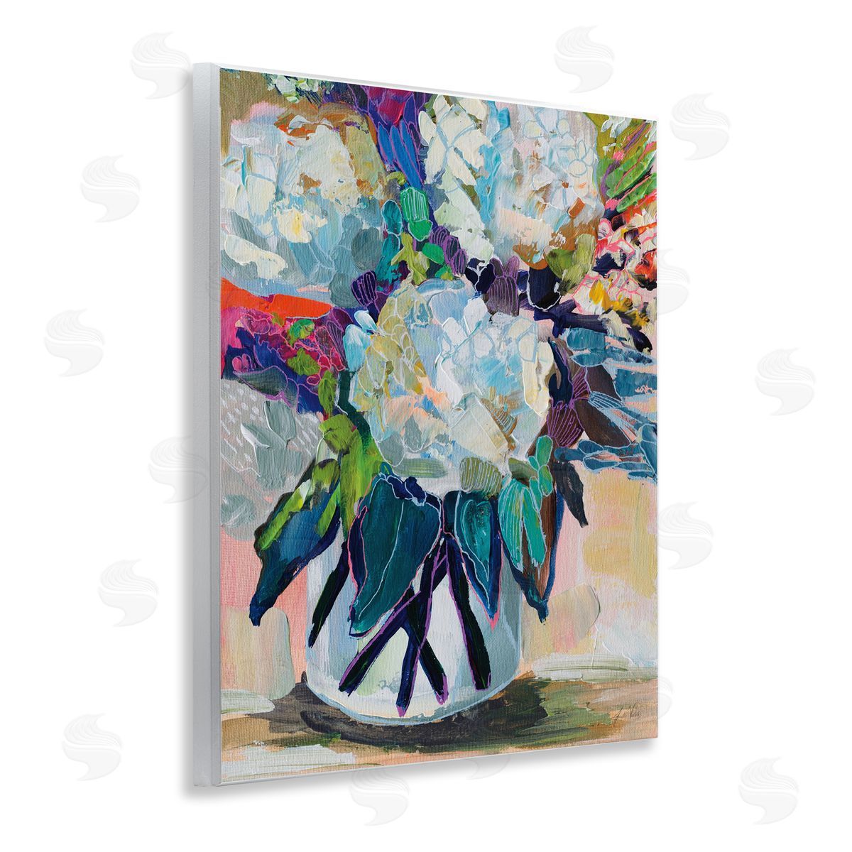 Jeanette Vertentes Summer Blooming Bouquet Wooden Wall Plaque Art Print