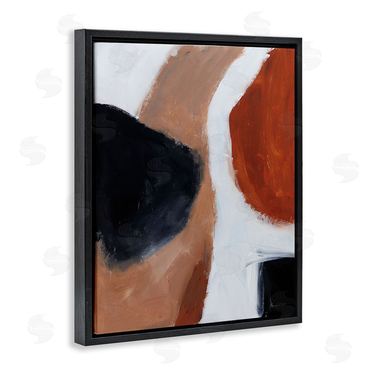 Pamela Munger Rare Earth Tones Abstract Black Floating Frame Canvas Wall Art Print