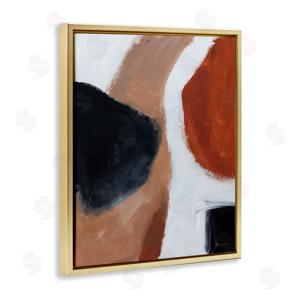 Pamela Munger Rare Earth Tones Abstract Gold Floating Frame Canvas Wall Art Print