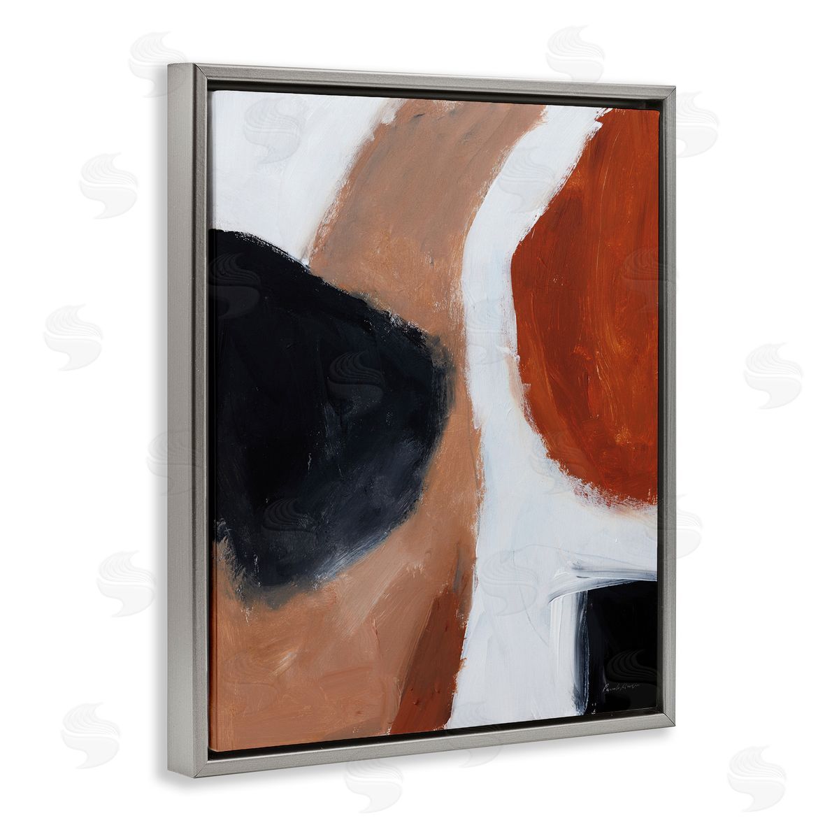 Pamela Munger Rare Earth Tones Abstract Gray Floating Frame Canvas Wall Art Print