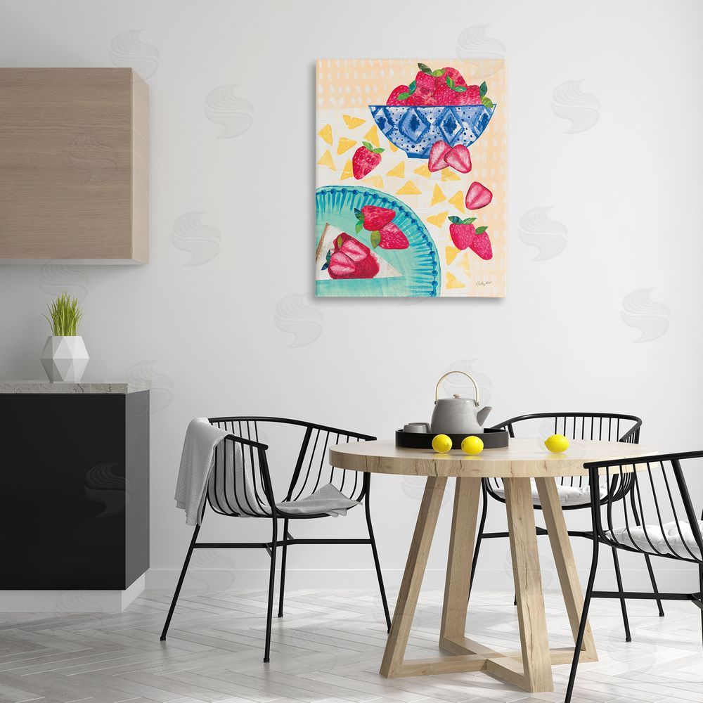 Courtney Prahl Strawberry Dessert Tablescape Canvas Wall Art Print in Room