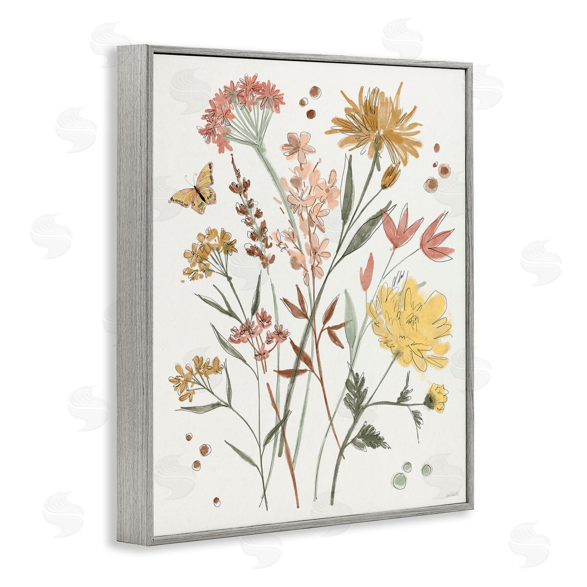Anne Tavoletti Full Bloom Wildflowers Gray Framed Giclee Wall Art Print