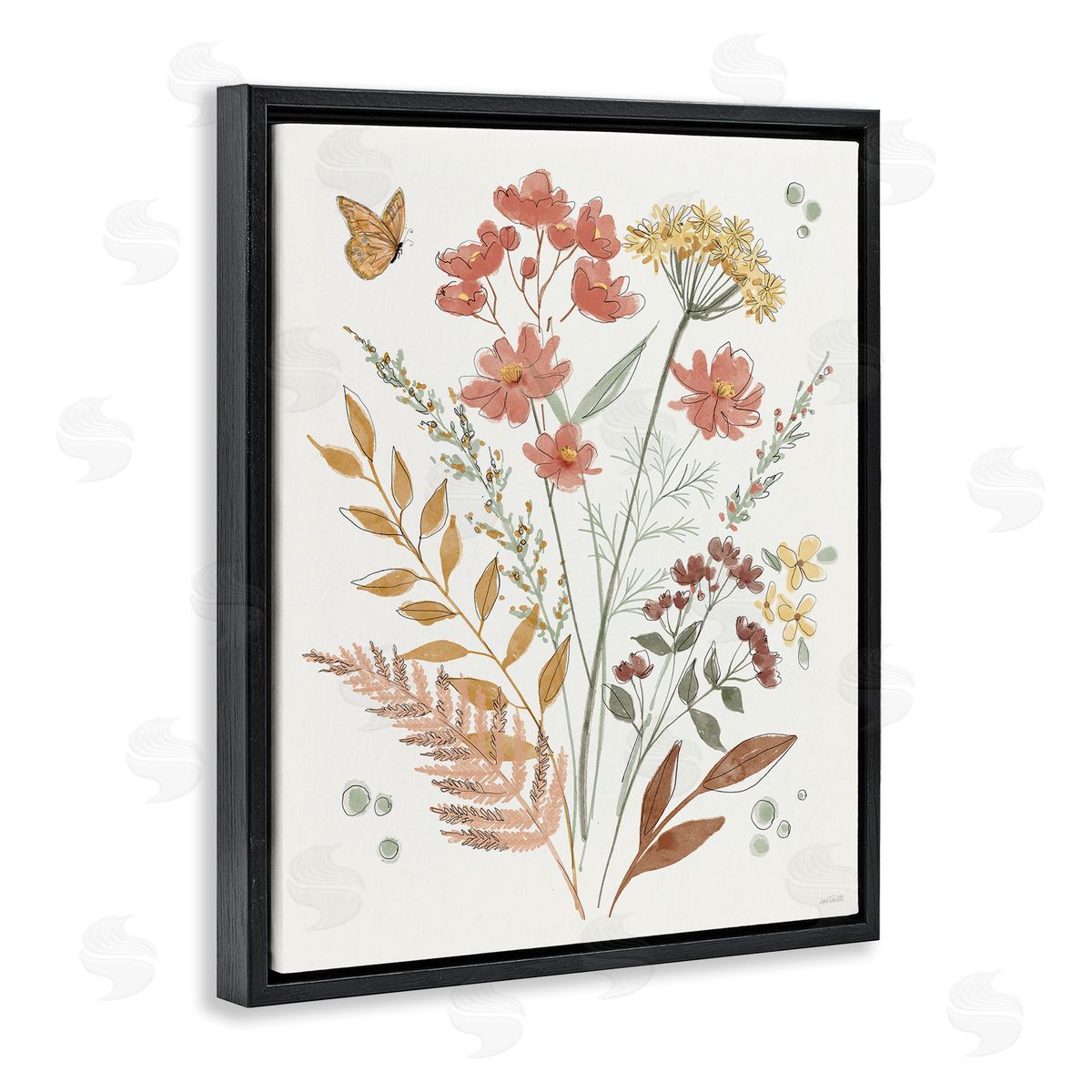 Anne Tavoletti Full Bloom Botanicals Black Floating Frame Canvas Wall Art Print