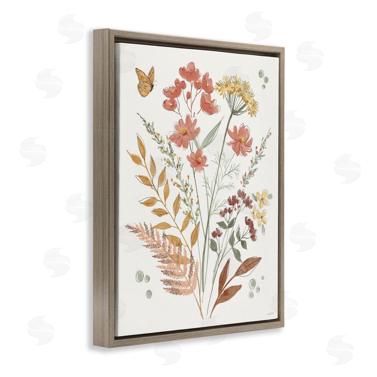 Anne Tavoletti Full Bloom Botanicals Brown Floating Frame Canvas Wall Art Print
