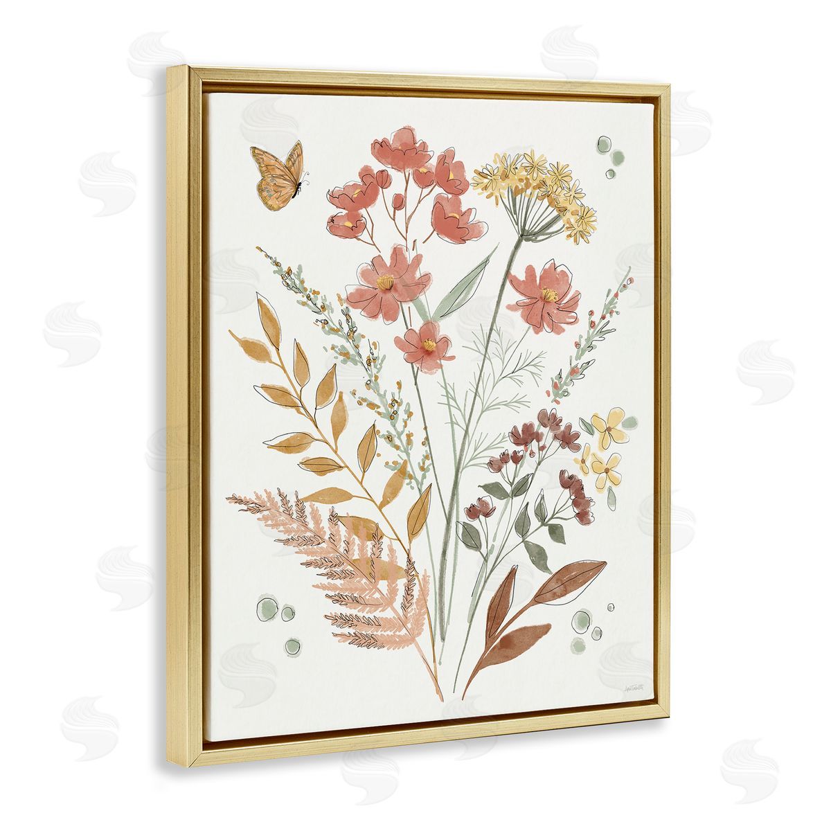 Anne Tavoletti Full Bloom Botanicals Gold Floating Frame Canvas Wall Art Print
