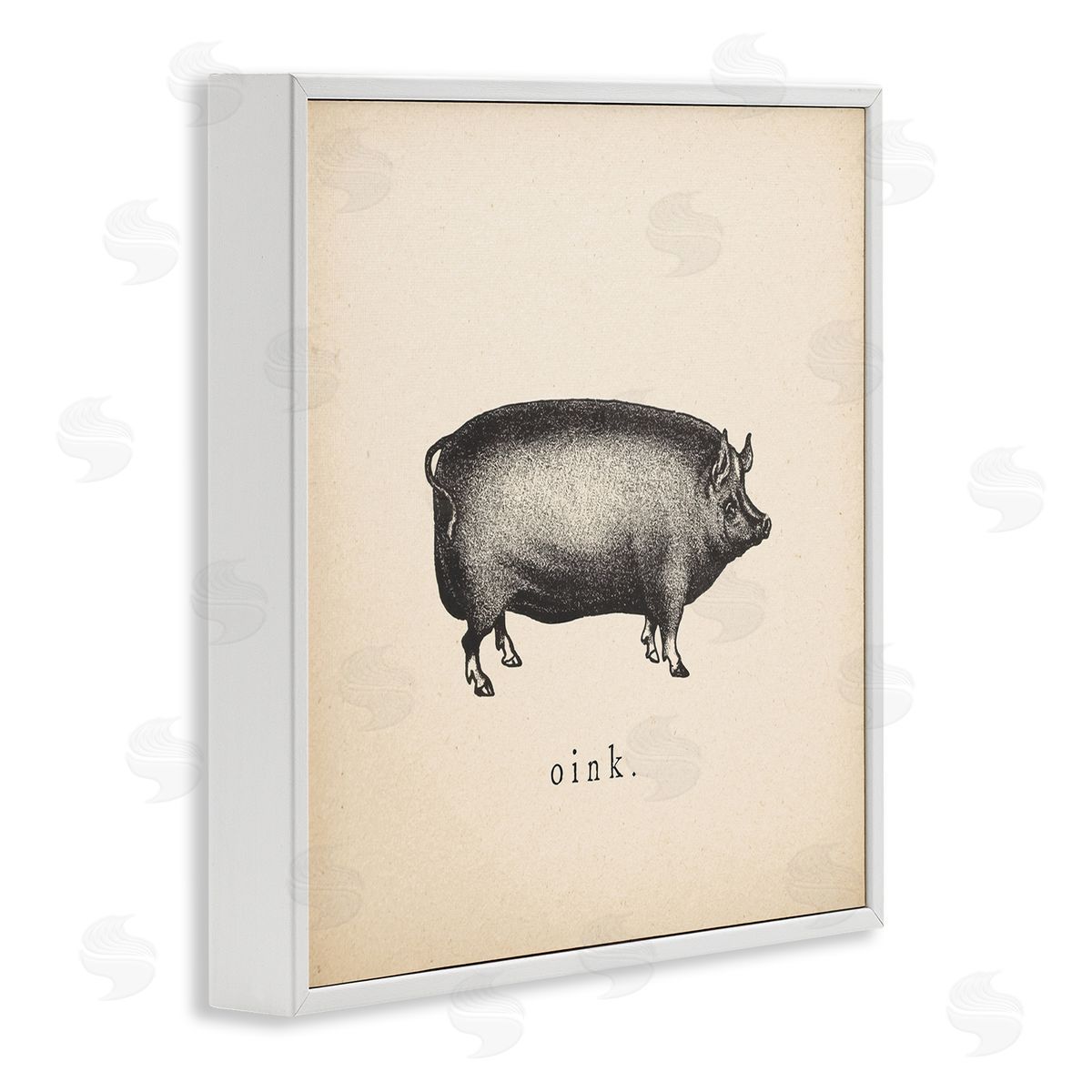 Wild Apple Portfolio Oink Farm Pig Sounds White Framed Giclee Wall Art Print