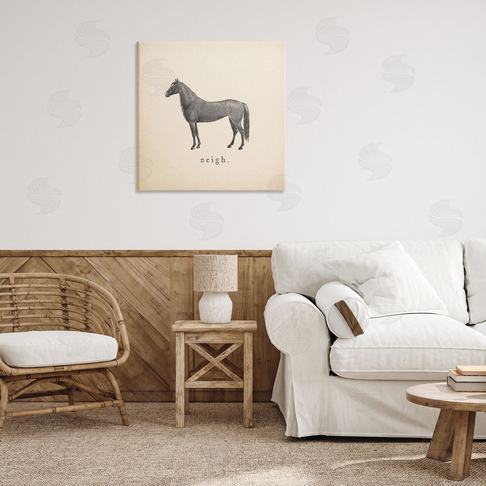 Wild Apple Portfolio Neigh Farm Horse Sounds Canvas Wall Art Print in Room