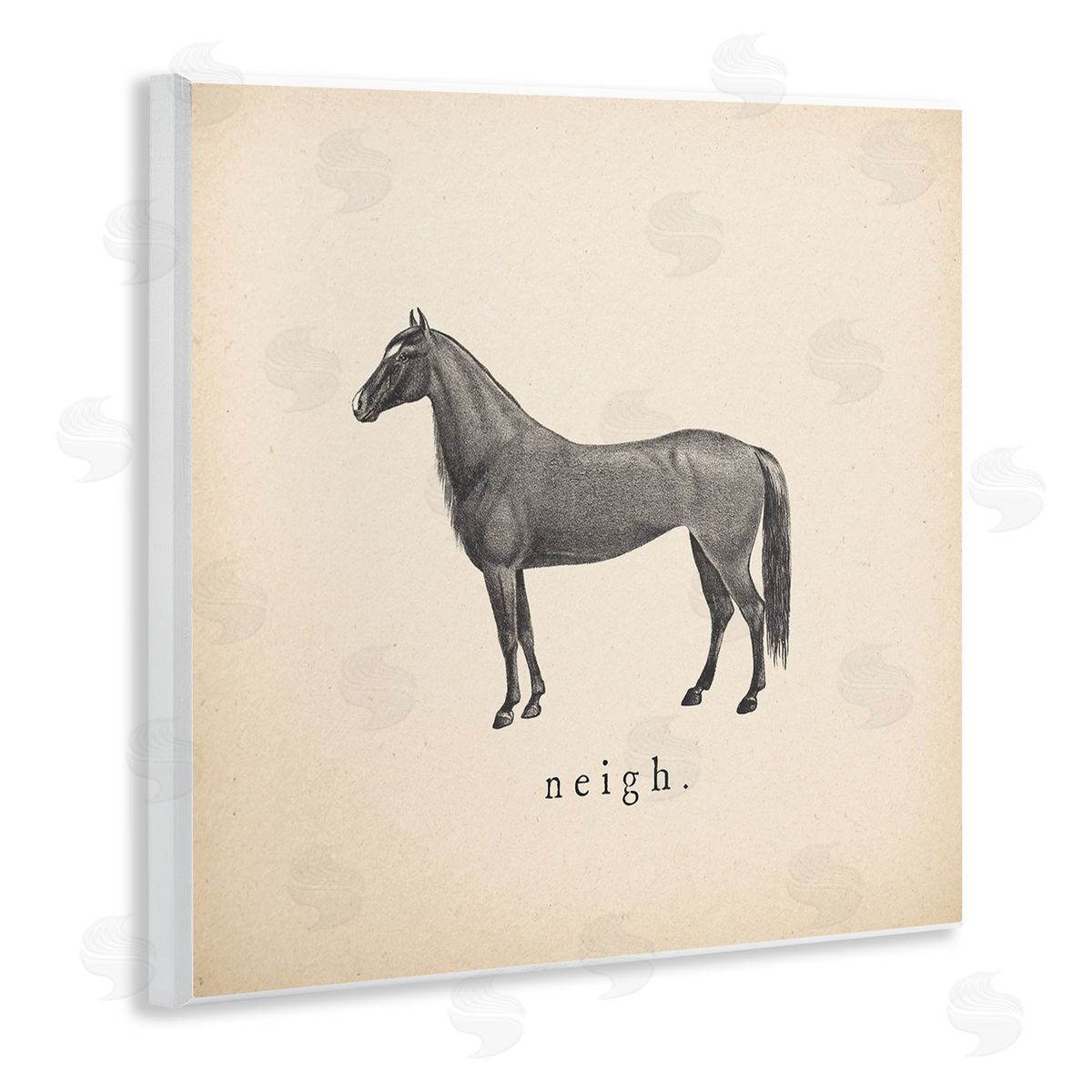 Wild Apple Portfolio Neigh Farm Horse Sounds Wooden Wall Plaque Art Print