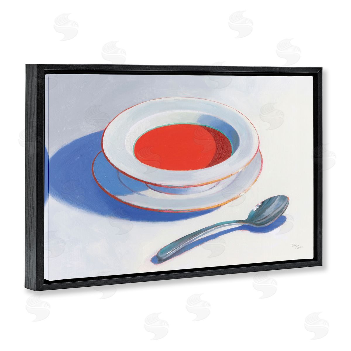 Wellington Studio Soup Du Jour Meal Black Floating Frame Canvas Wall Art Print