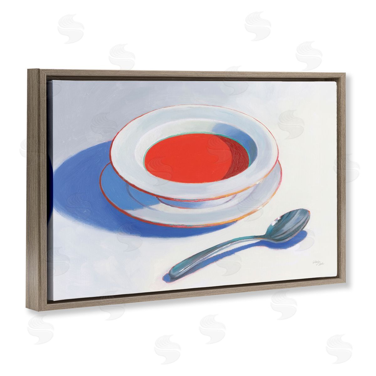 Wellington Studio Soup Du Jour Meal Brown Floating Frame Canvas Wall Art Print
