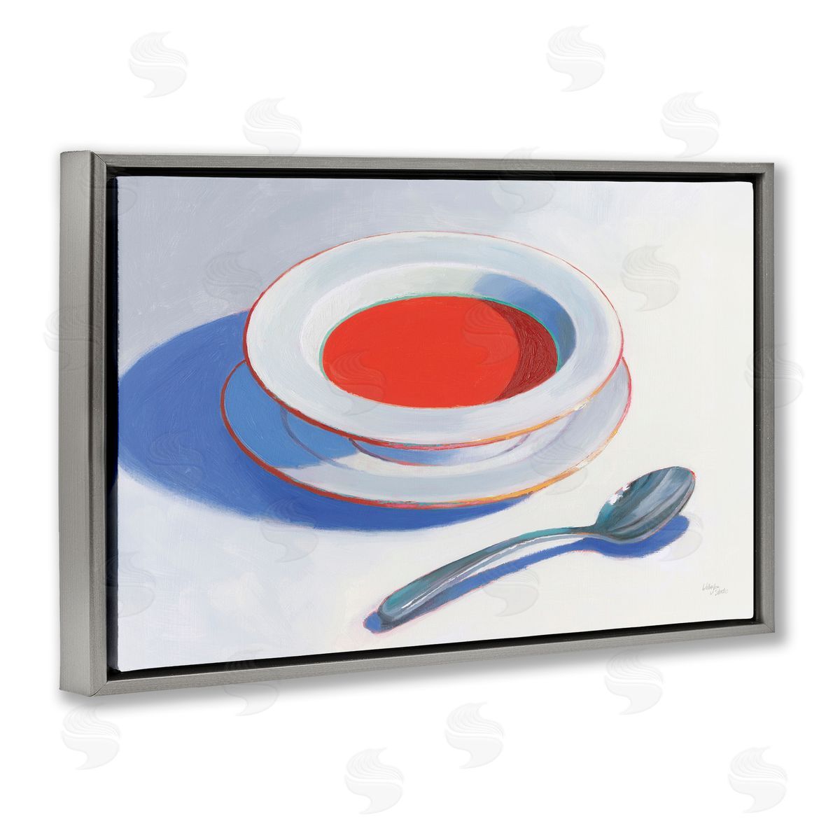 Wellington Studio Soup Du Jour Meal Gray Floating Frame Canvas Wall Art Print