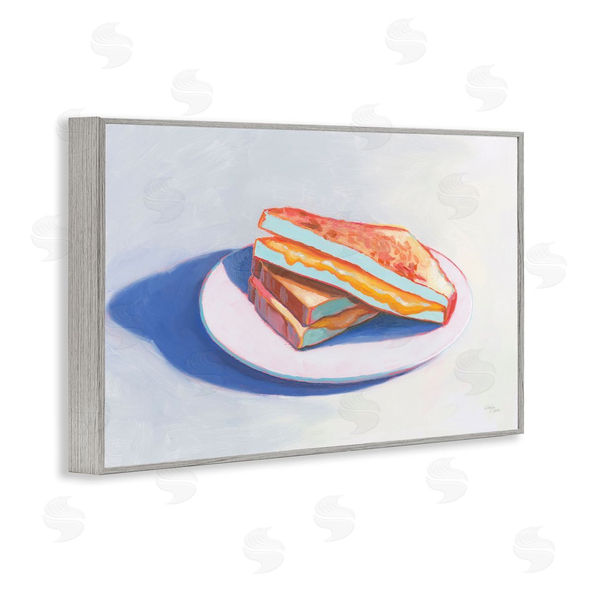 Wellington Studio Grilled Cheese Meal Gray Framed Giclee Wall Art Print