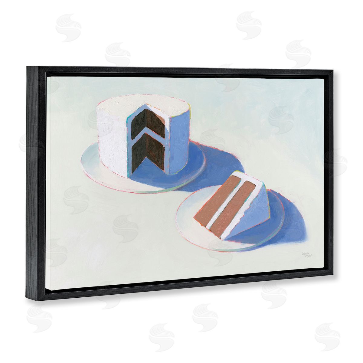 Wellington Studio Layer Cake Dessert Black Floating Frame Canvas Wall Art Print