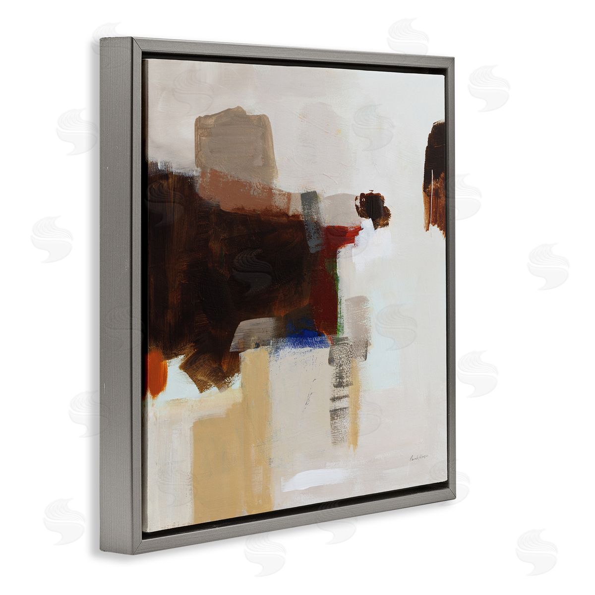 Pamela Munger American Rust Abstraction Gray Floating Frame Canvas Wall Art Print