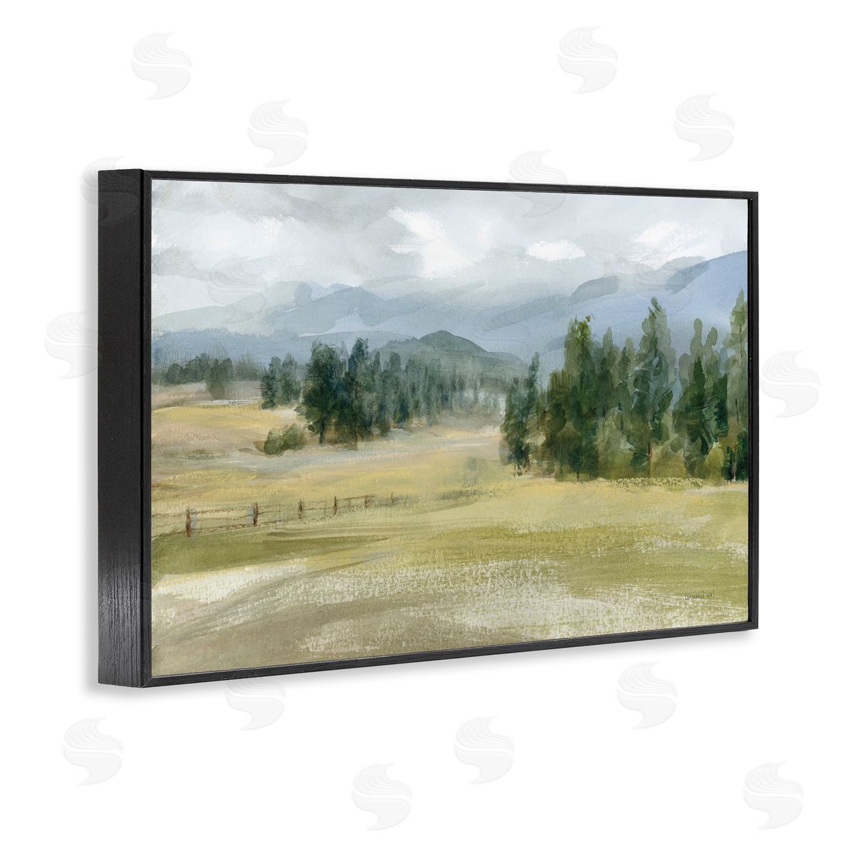Danhui Nai Vast Valley Retreat Landscape Black Framed Giclee Wall Art Print