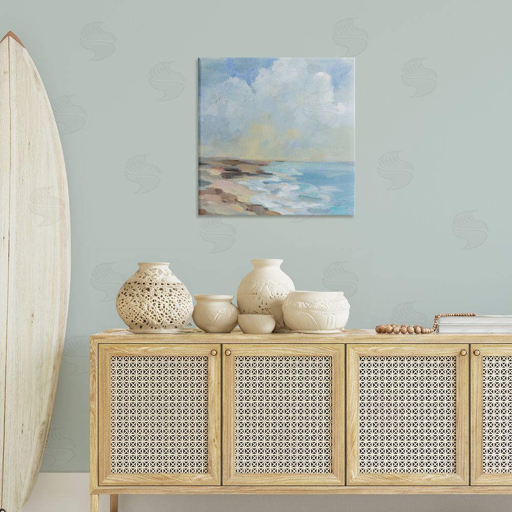 Silvia Vassileva By The Beach Shore Canvas Wall Art Print in Room