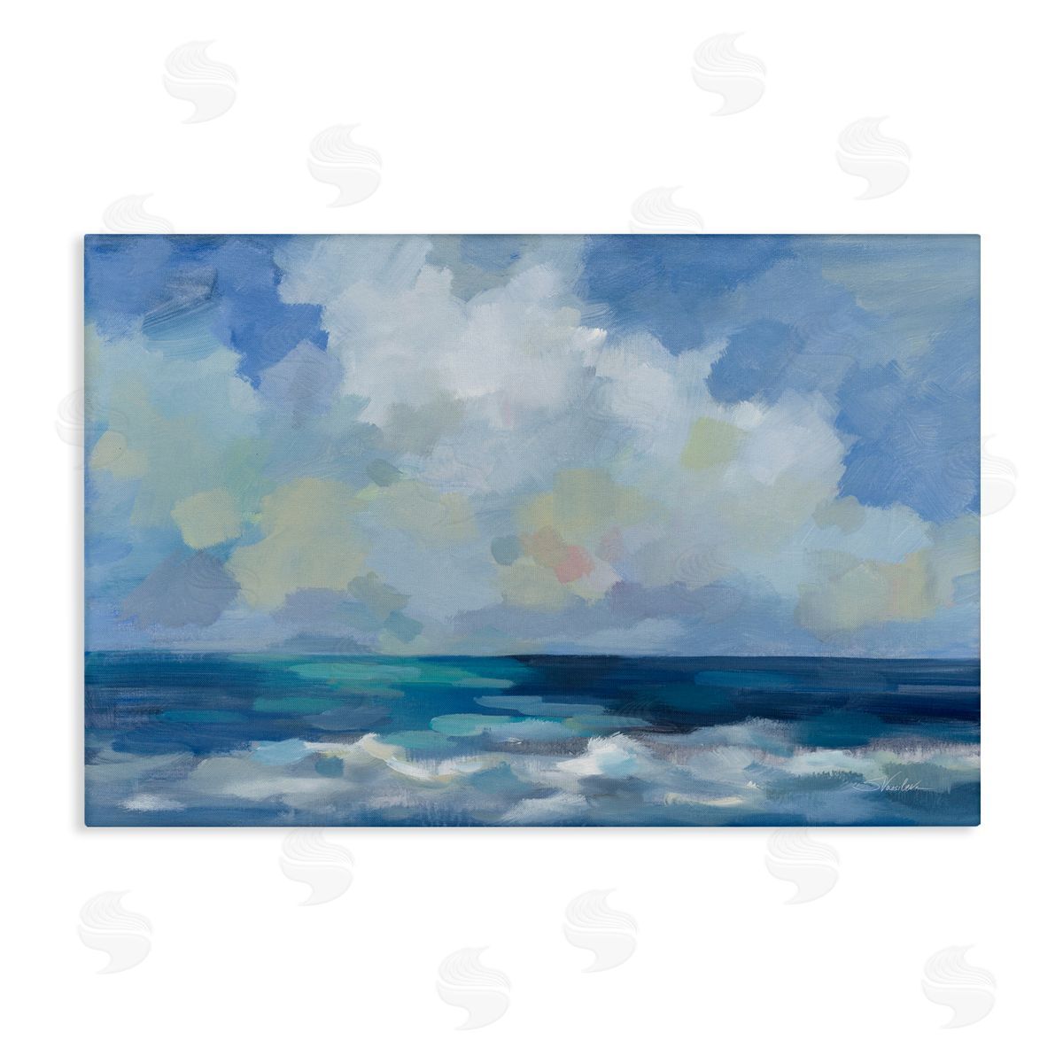 Silvia Vassileva Nautical Waves & Clouds Canvas Wall Art Print