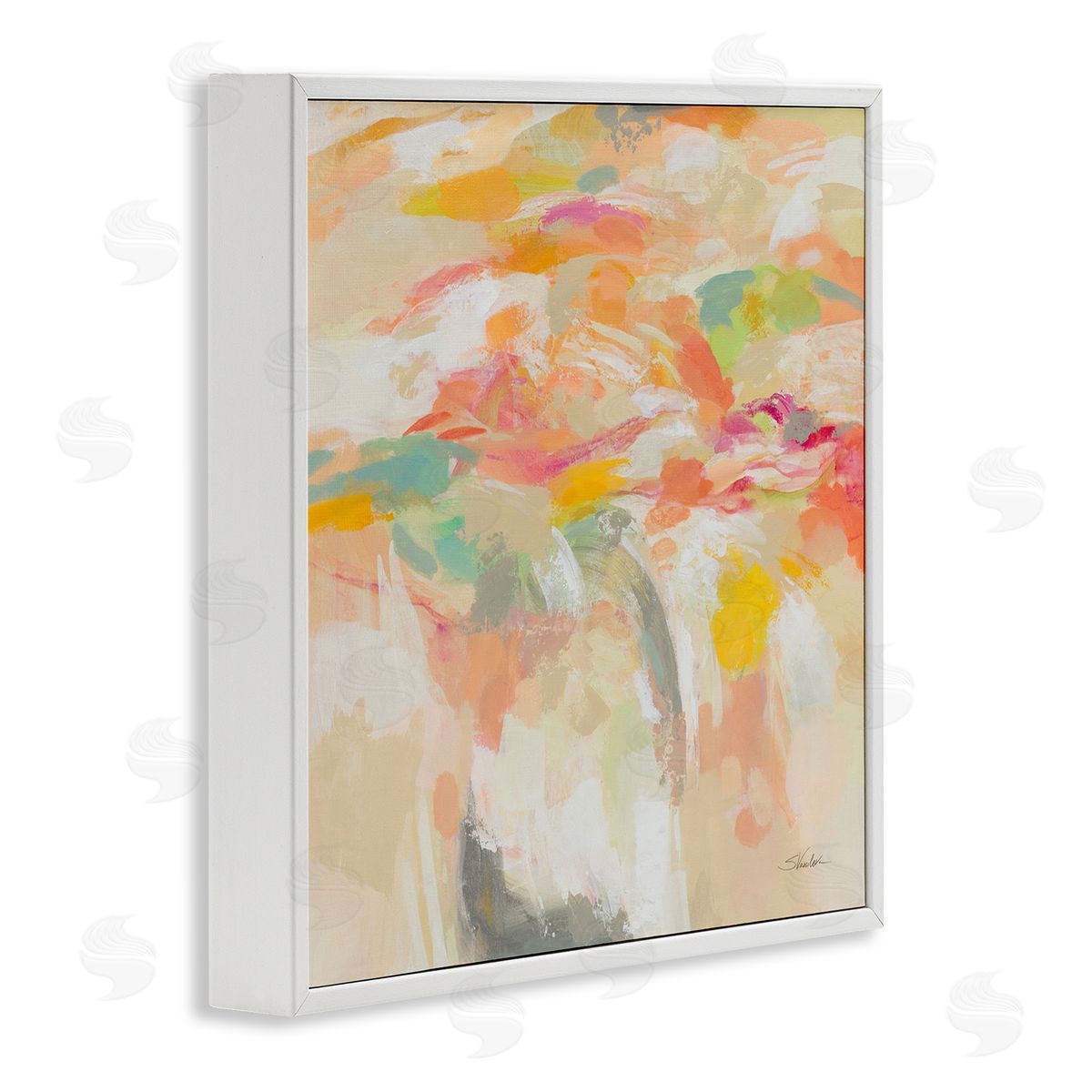 Silvia Vassileva Summer Solstice Abstraction White Framed Giclee Wall Art Print