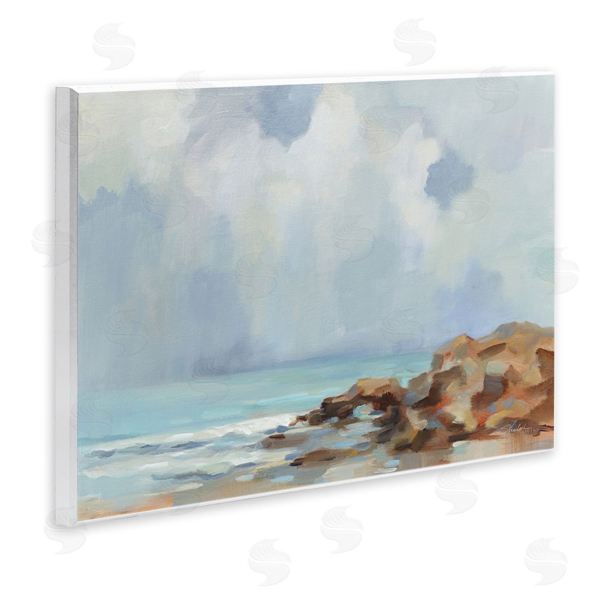 Silvia Vassileva Morning at Stone Beach Wooden Wall Plaque Art Print