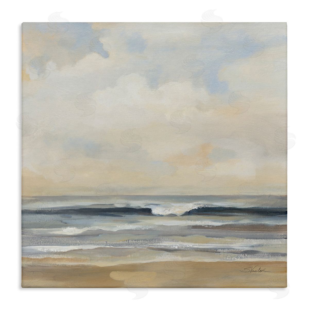 Silvia Vassileva Misty Haze Shoreline Canvas Wall Art Print