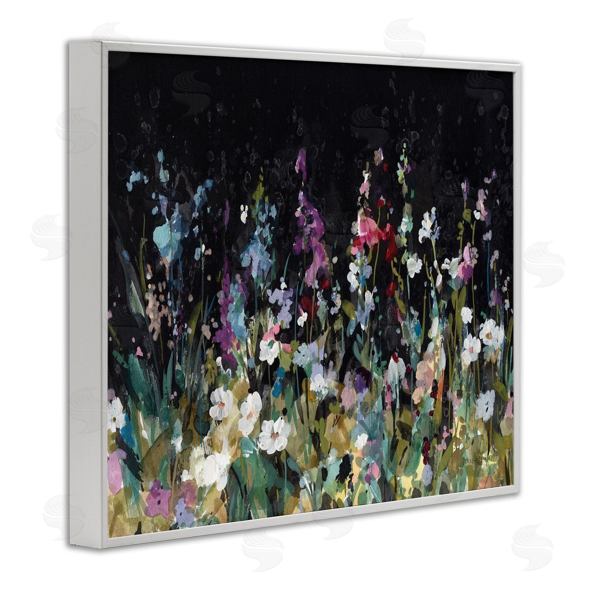 Danhui Nai Dark Garden Meadow White Framed Giclee Wall Art Print