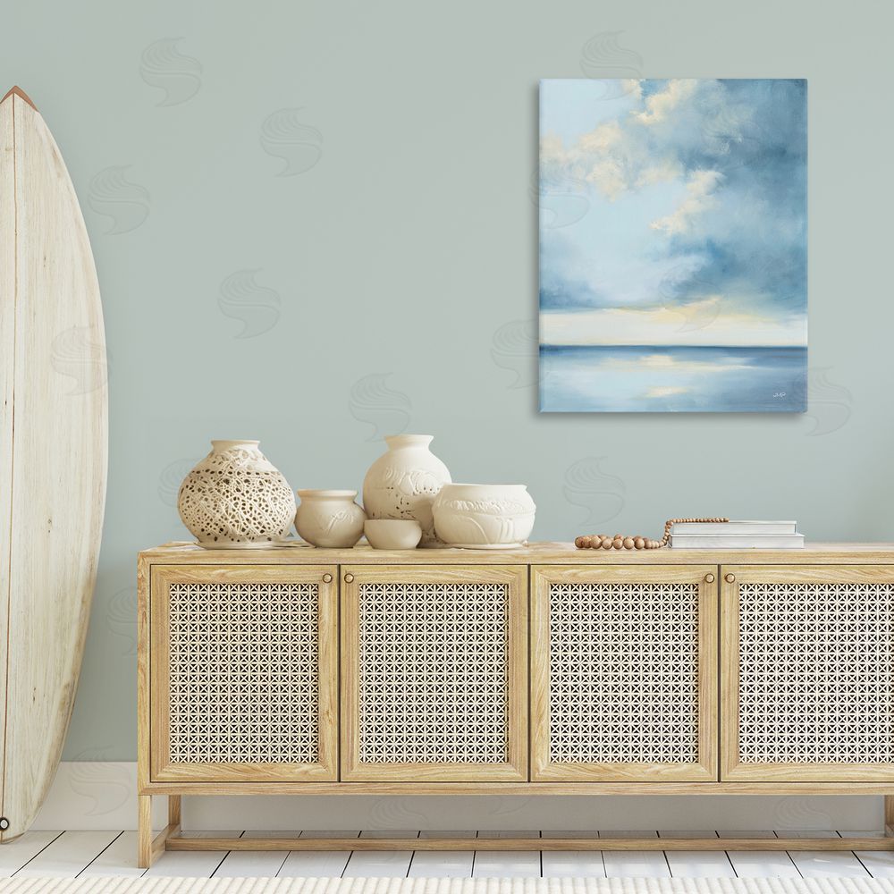 Julia Purinton Shimmering Sea Bright Canvas Wall Art Print in Room