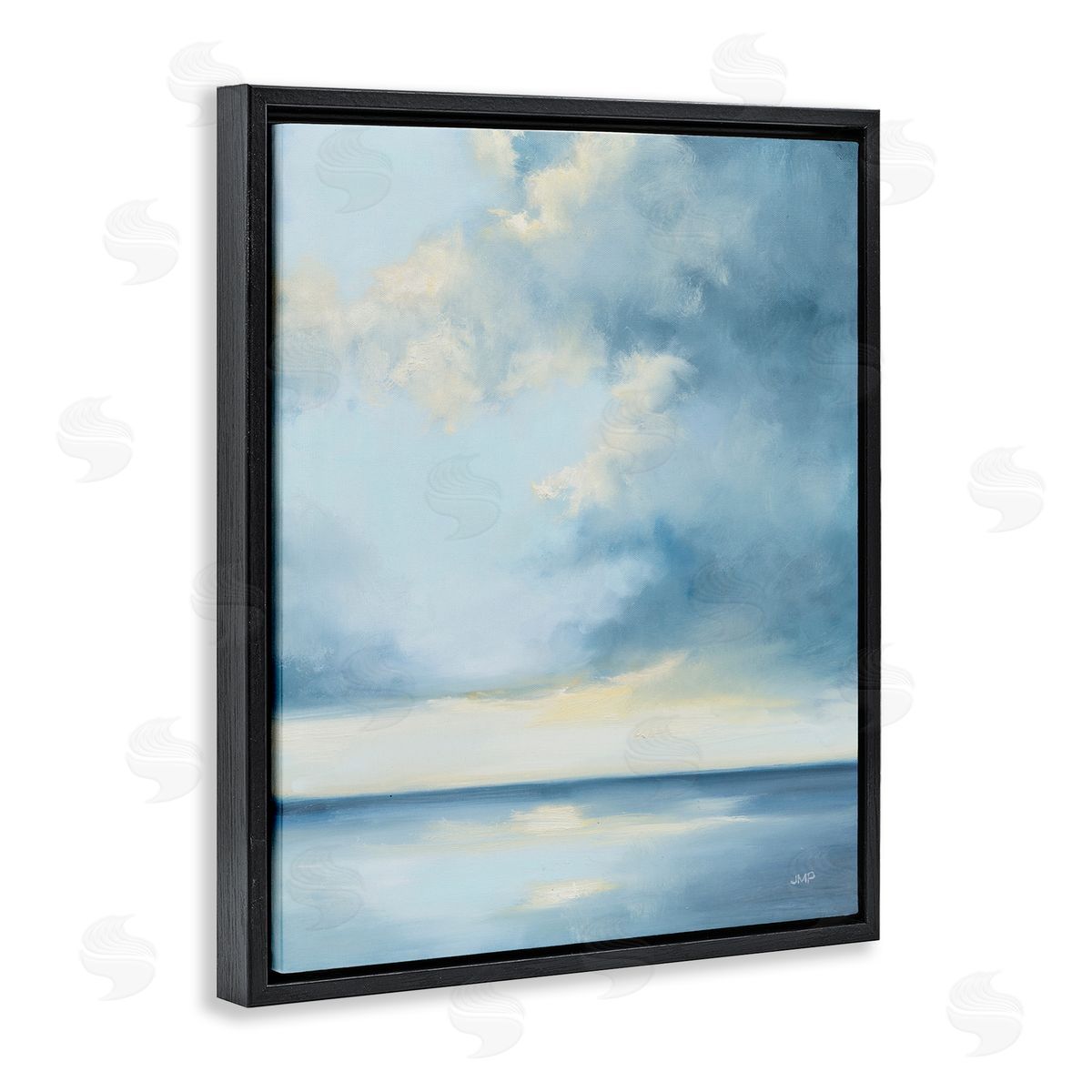 Julia Purinton Shimmering Sea Bright Black Floating Frame Canvas Wall Art Print