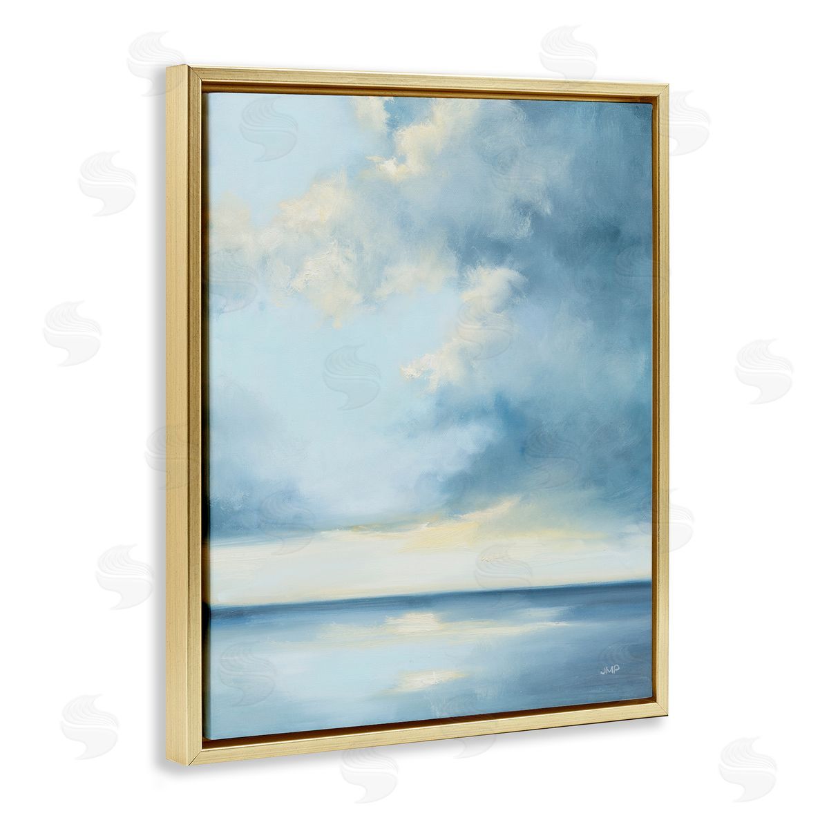 Julia Purinton Shimmering Sea Bright Gold Floating Frame Canvas Wall Art Print
