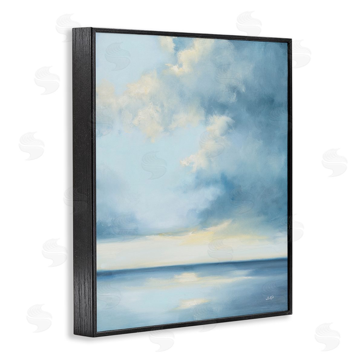 Julia Purinton Shimmering Sea Bright Black Framed Giclee Wall Art Print