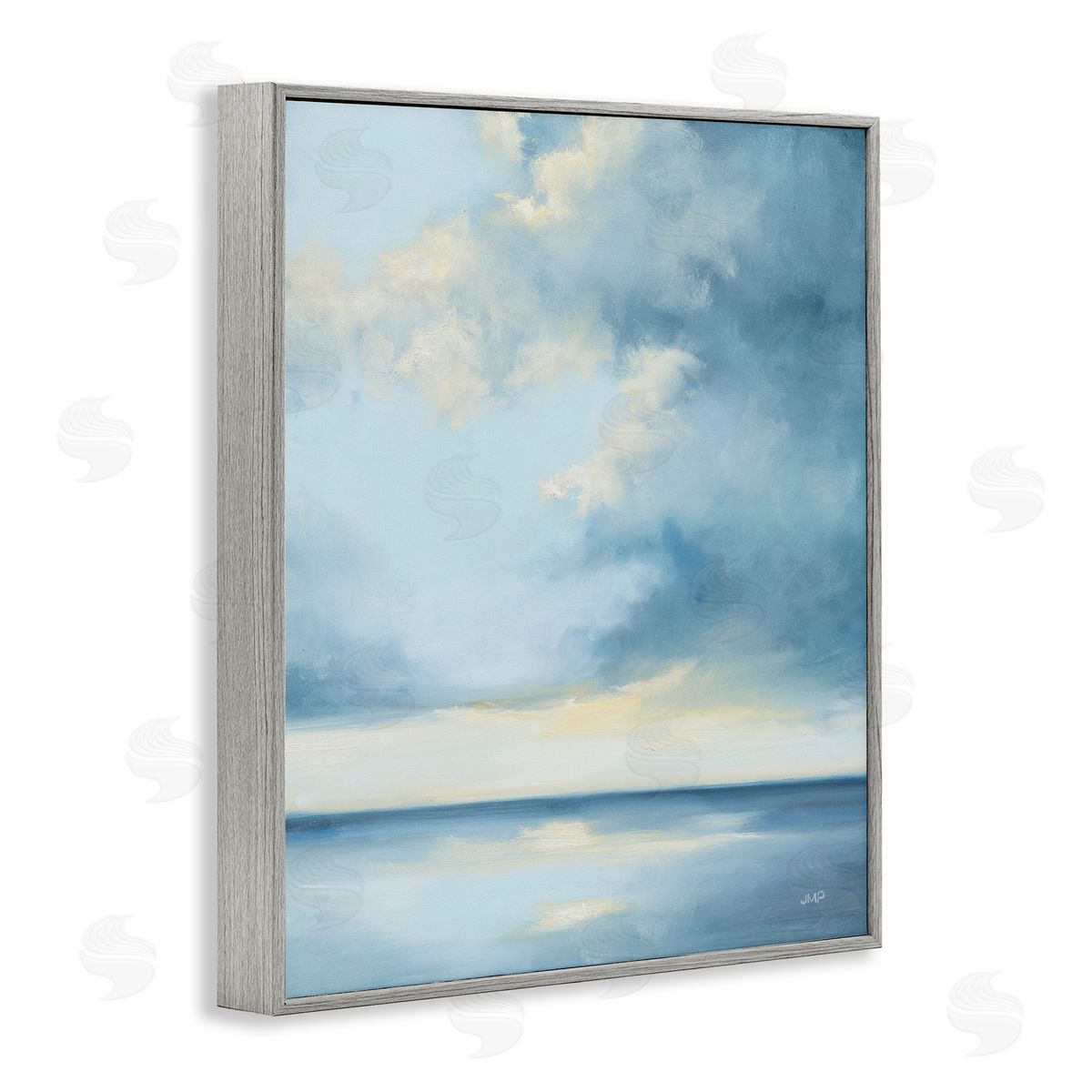 Julia Purinton Shimmering Sea Bright Gray Framed Giclee Wall Art Print