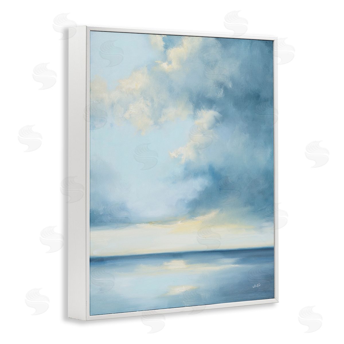 Julia Purinton Shimmering Sea Bright White Framed Giclee Wall Art Print