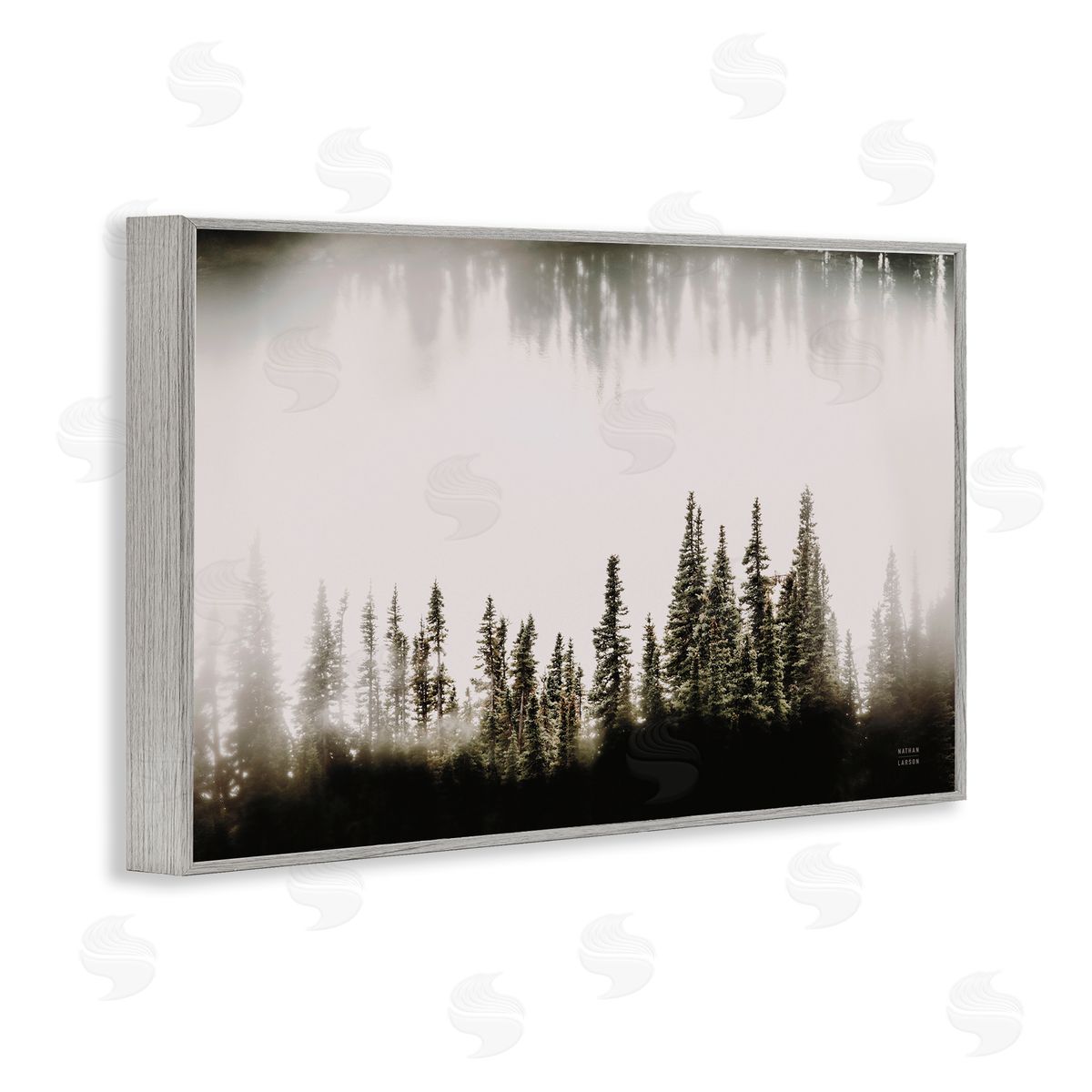 Nathan Larson Waterwood Tree Composition Gray Framed Giclee Wall Art Print
