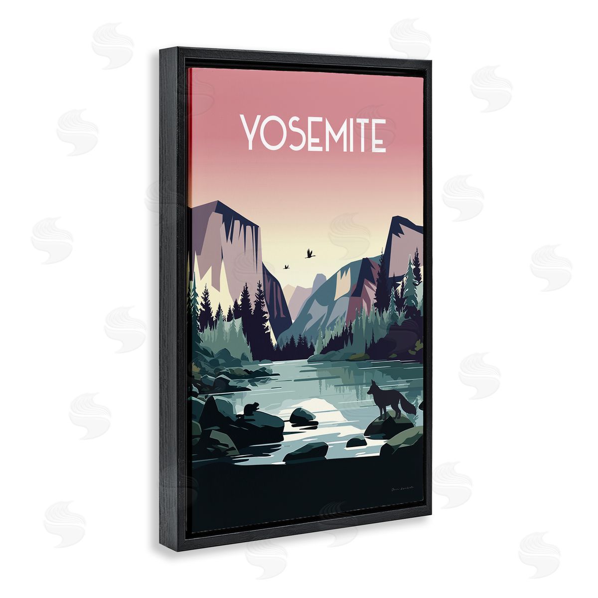 Omar Escalante Yosemite Landmark View Black Floating Frame Canvas Wall Art Print
