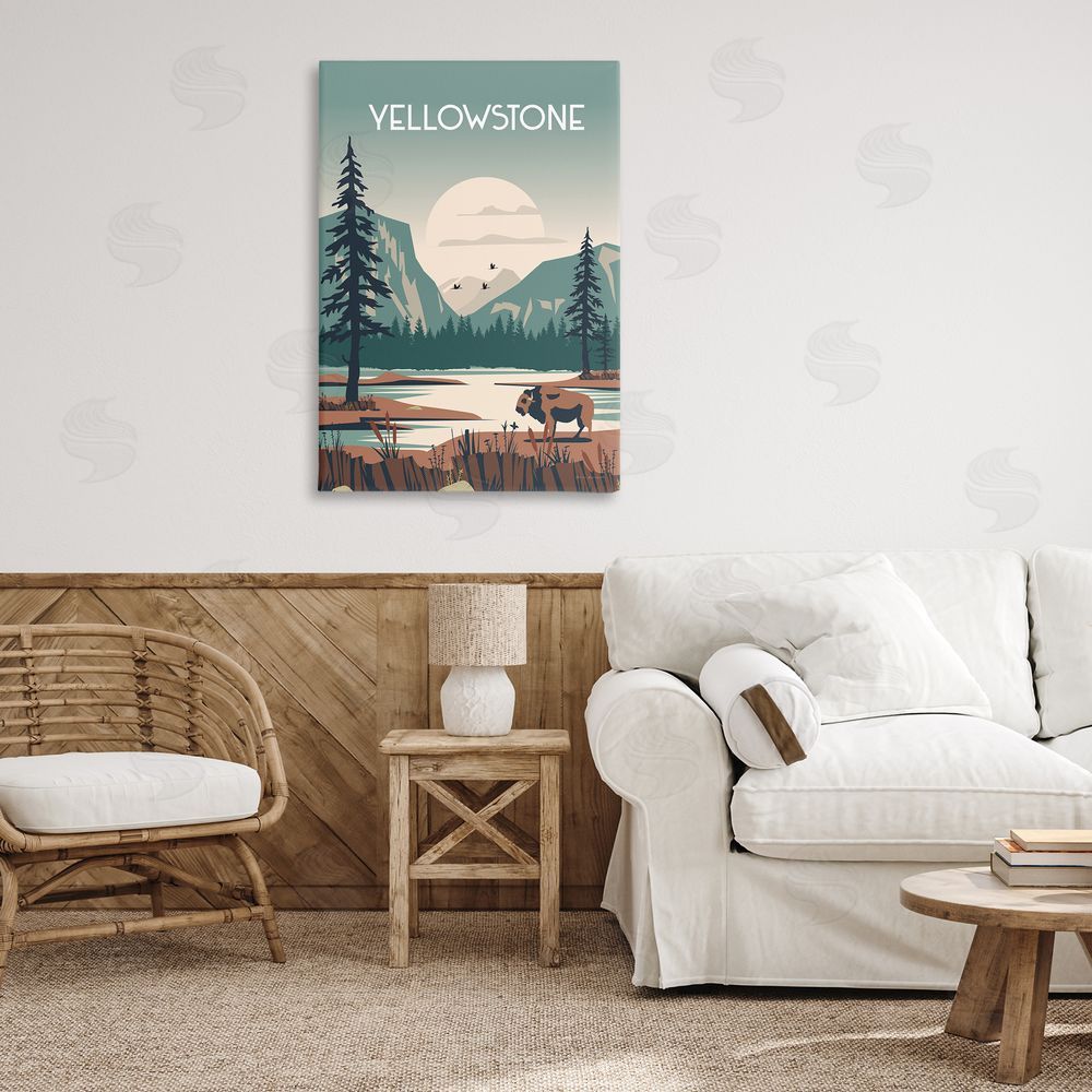 Omar Escalante Yellowstone Landmark View Canvas Wall Art Print in Room