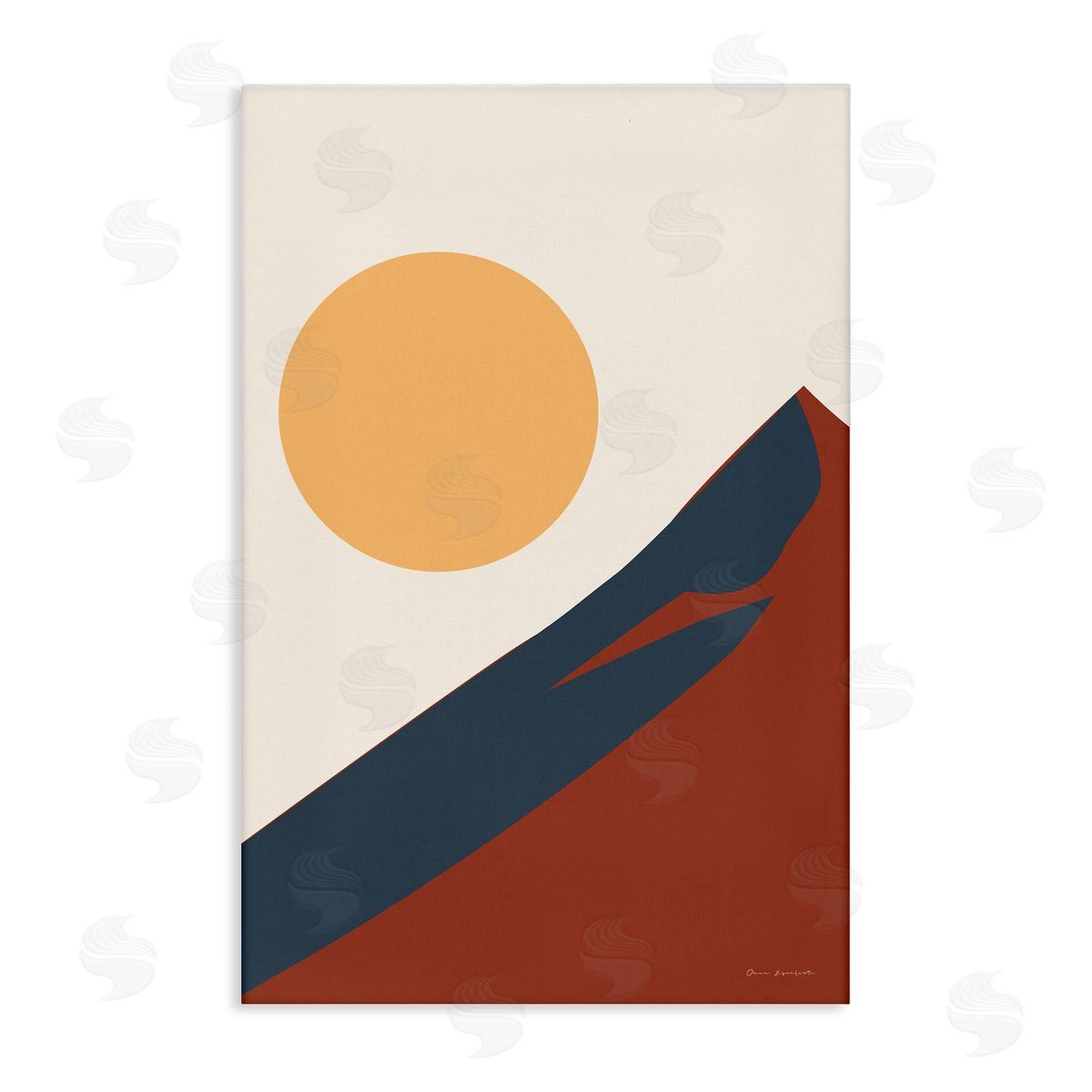 Omar Escalante Boho Mountain Peak & Sun Canvas Wall Art Print