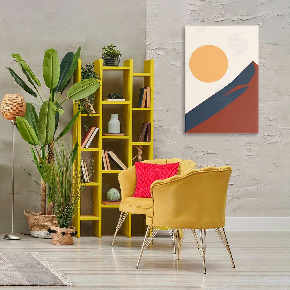 Omar Escalante Boho Mountain Peak & Sun Canvas Wall Art Print in Room