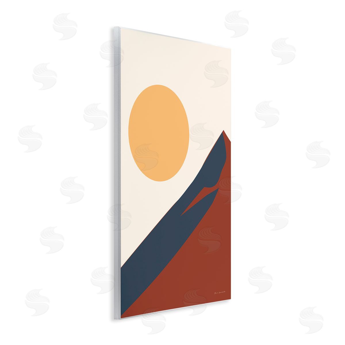 Omar Escalante Boho Mountain Peak & Sun Wooden Wall Plaque Art Print