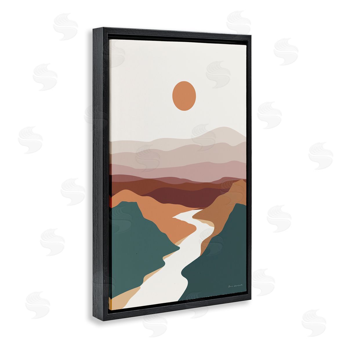 Omar Escalante Natural Mountain Valley Black Floating Frame Canvas Wall Art Print