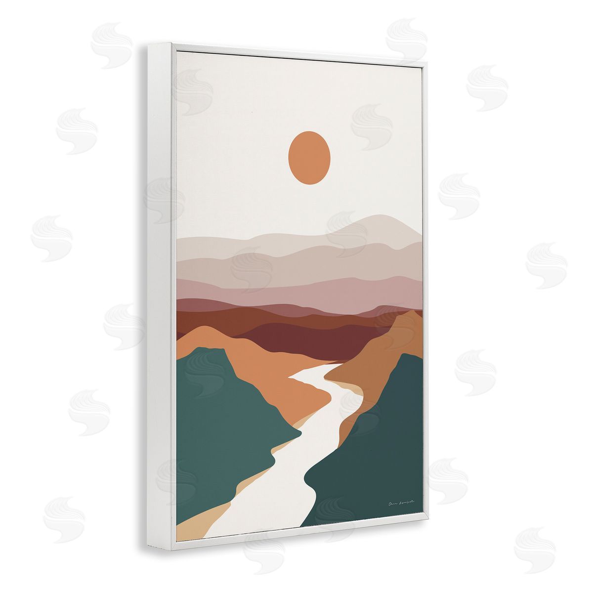 Omar Escalante Natural Mountain Valley White Framed Giclee Wall Art Print