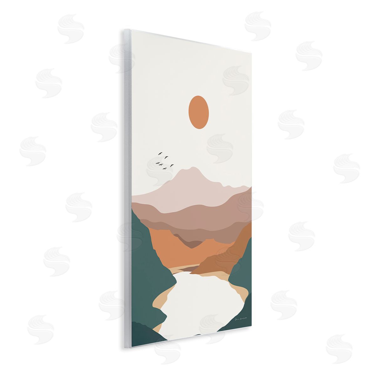 Omar Escalante Mountain Valley Lake Wooden Wall Plaque Art Print